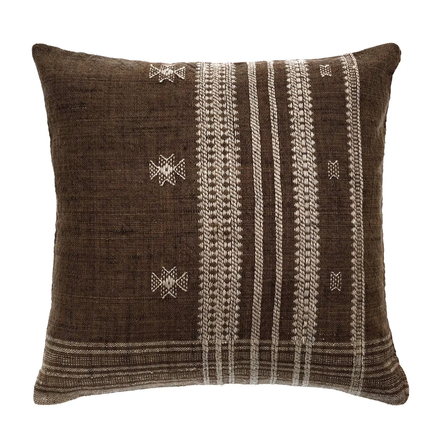 Handloom Pillow, 20&quot; Brown