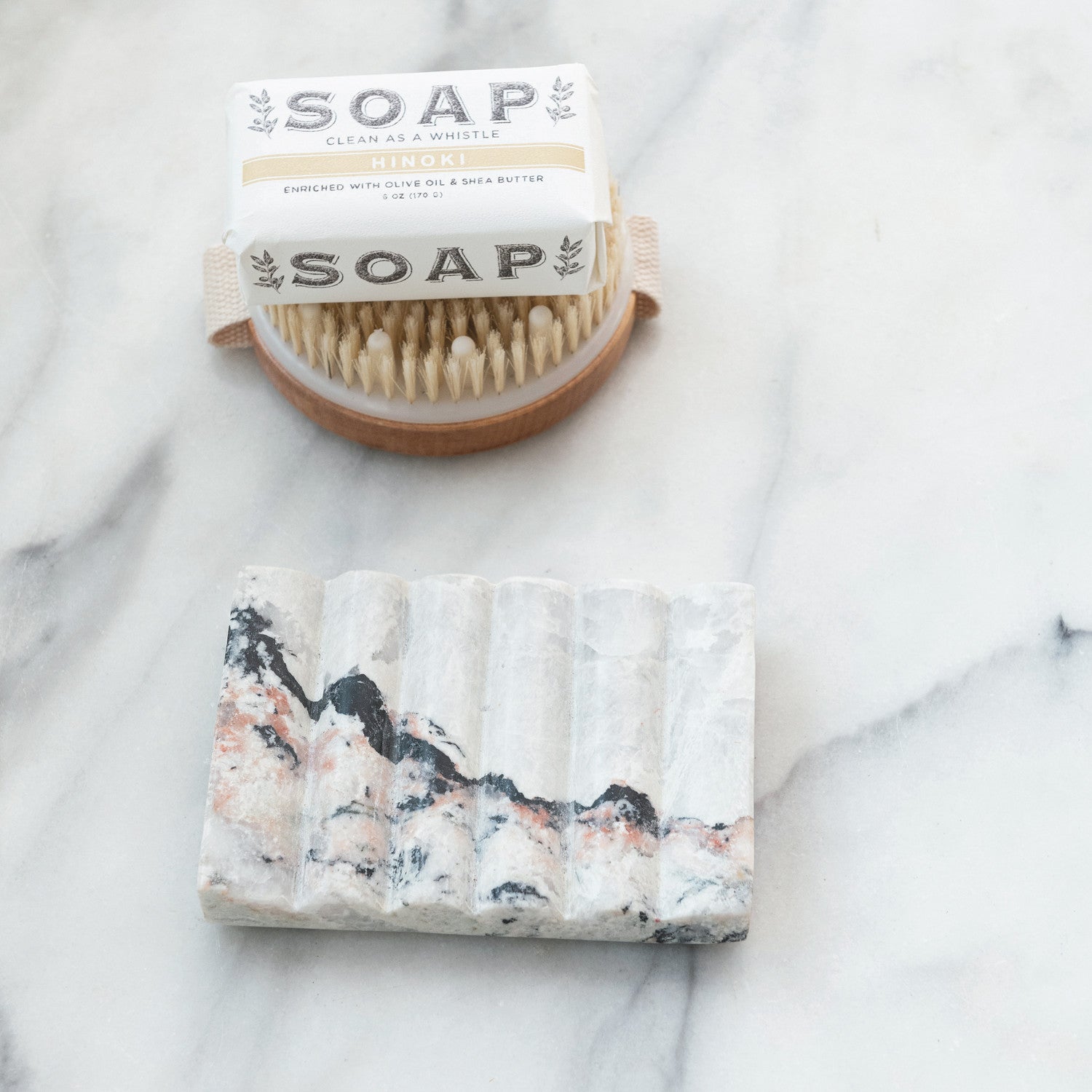 Grey Marble Soap Dish