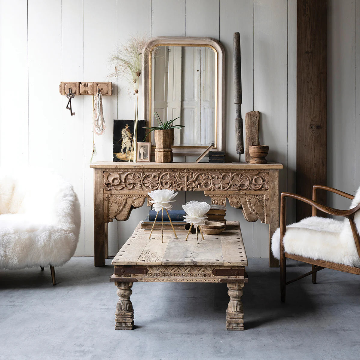 Hand Carved Console Table